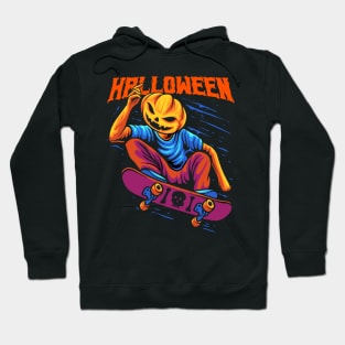 halloween skateboarding pimpkin illustration Hoodie